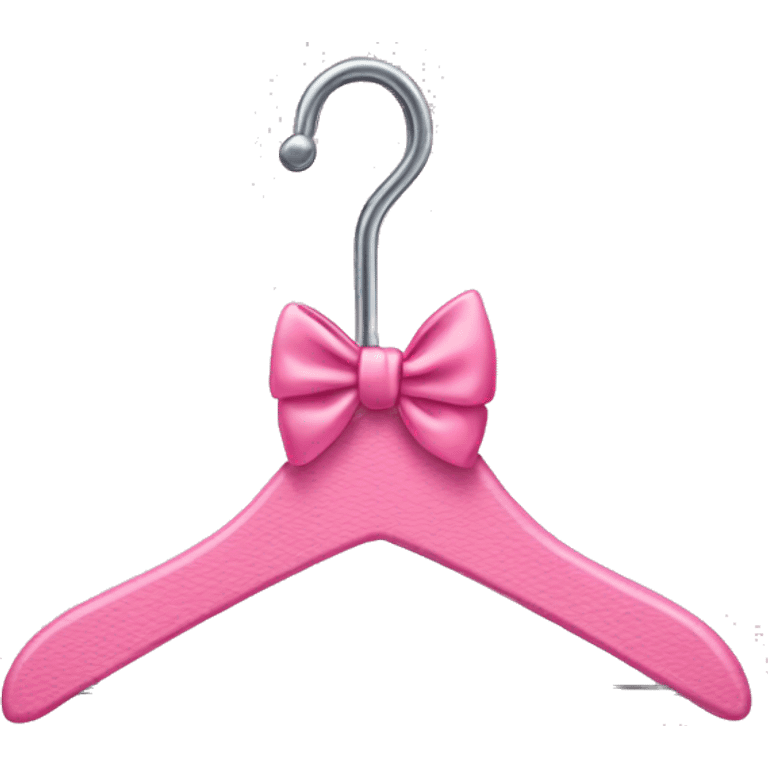 Pink clothes hanger with a bow on the hook emoji