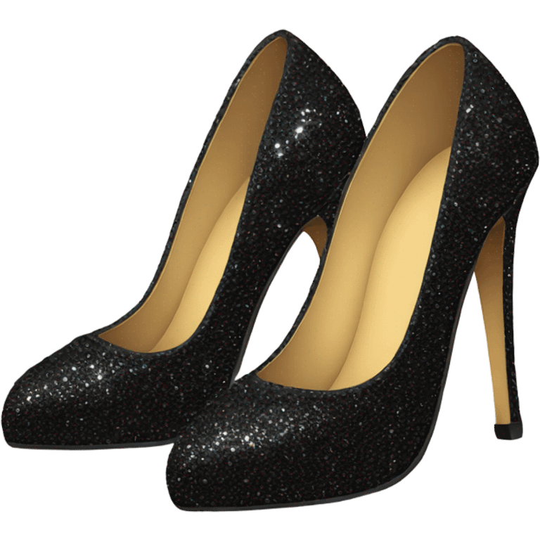 black sparkly high heel emoji