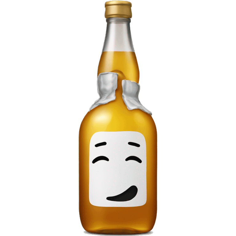 drunk face emoji with a bottle of liquor  emoji