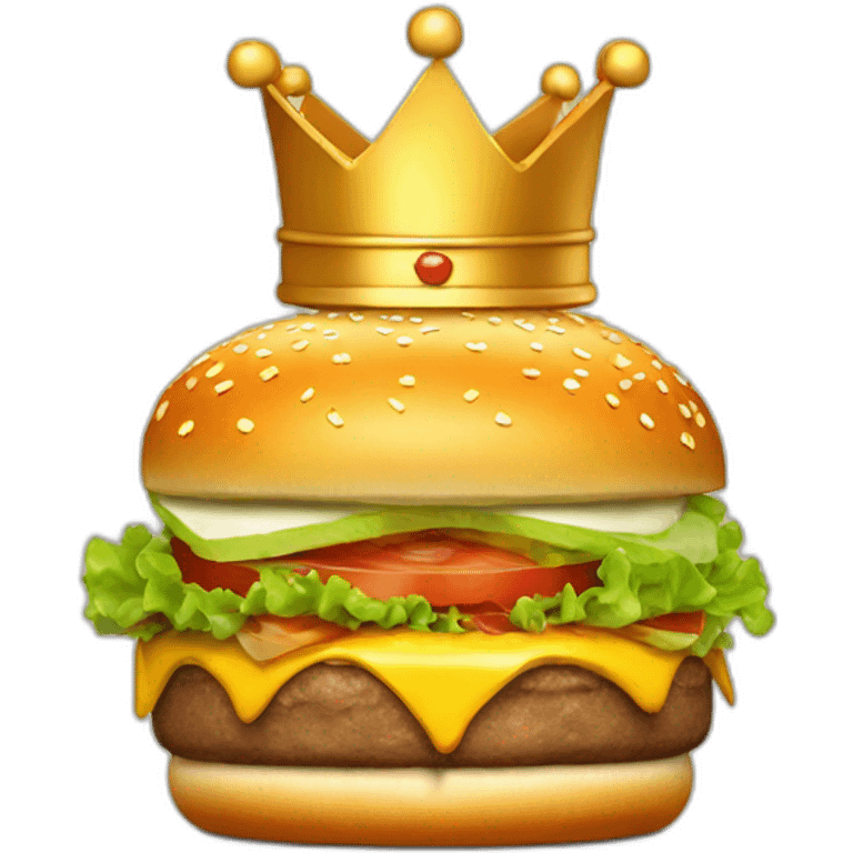 Burger with a golden crown on top emoji