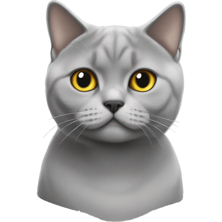 British shorthair white nose grey  emoji