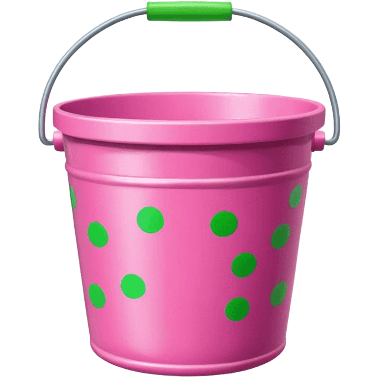 A pink bucket with green dots emoji