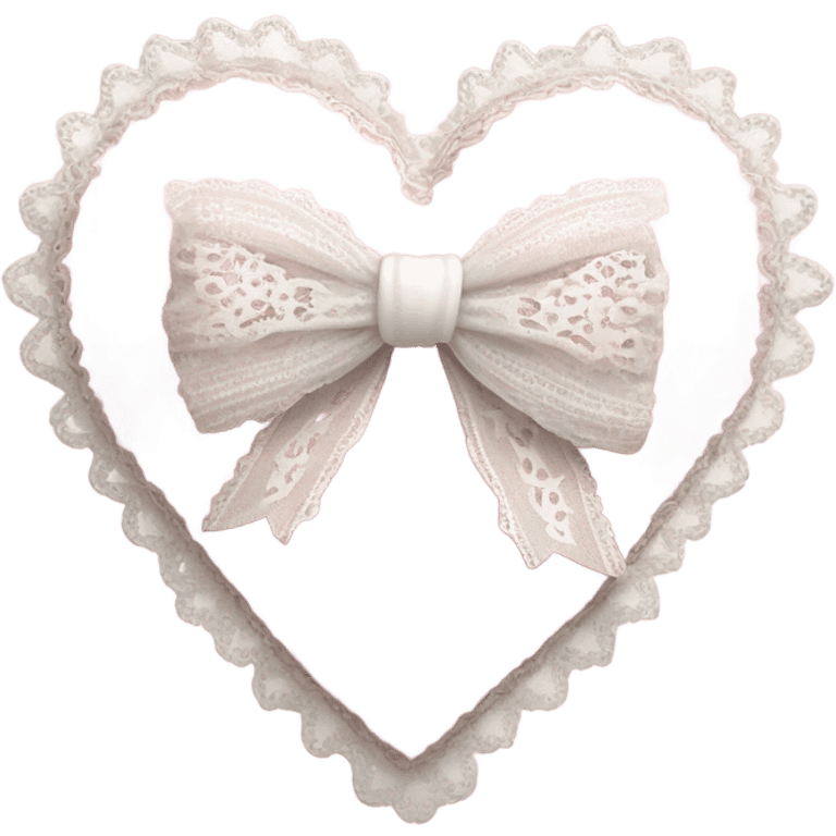 highly detailed rococo Pastel pink heart with white bow with lace and frills  emoji