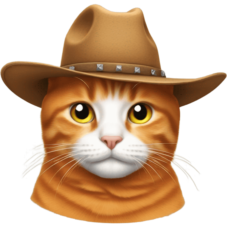 Orange cat wearing cowboy hat emoji