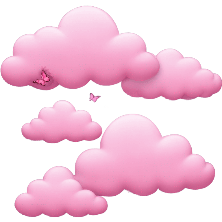 Pink heart clouds butterflies  emoji