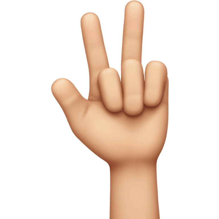 thumb and middle finger crossing to form fingerheart (vertica) emoji