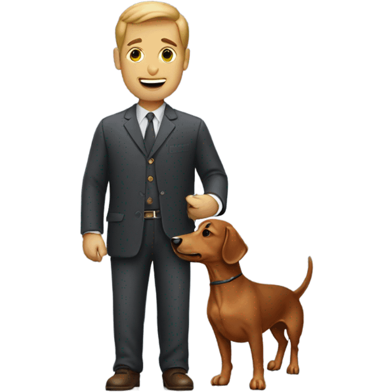 Man with a dachshund dog emoji