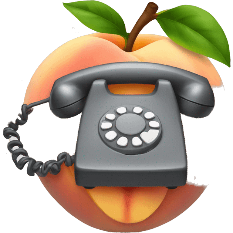 A peach with a telephone on each cheek emoji