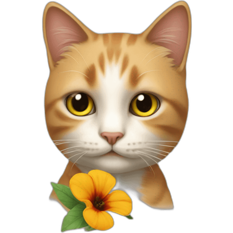 cat with amapola emoji