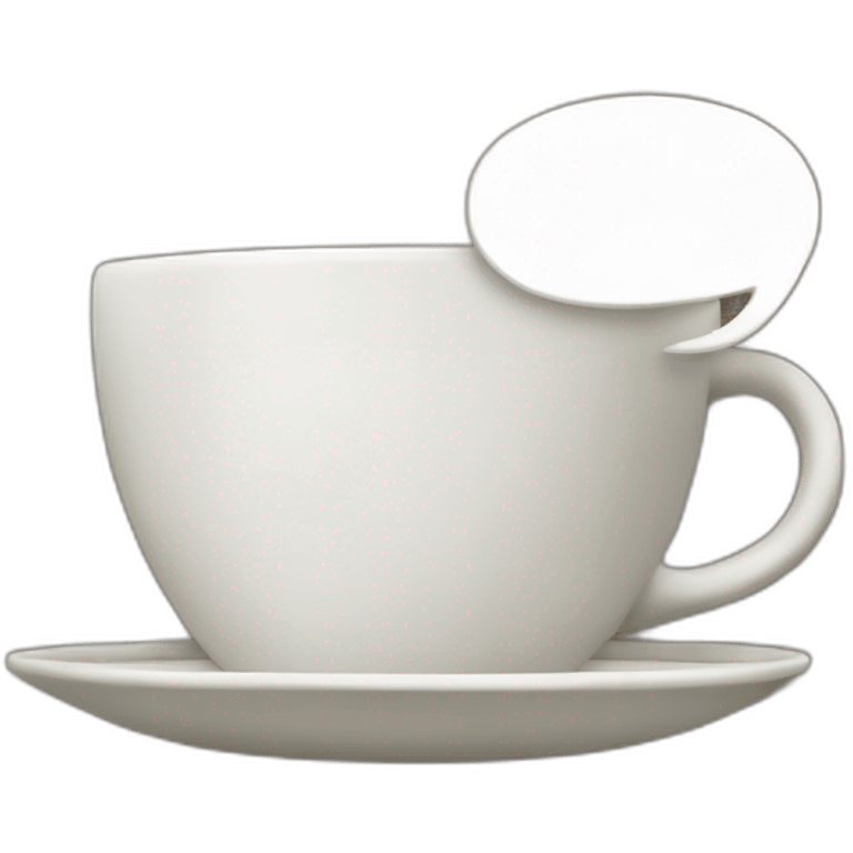 Speech bubble on top of tea cup emoji