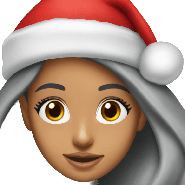 ariana grande with santa hat emoji