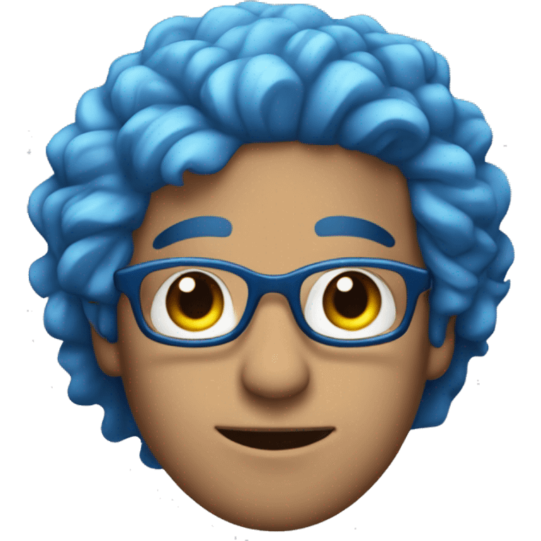 Rauw alejandro Latin Singer with Blue hair glasses rapper emoji