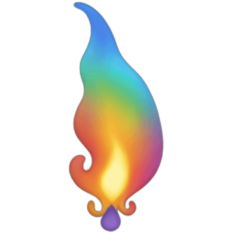 Muted rainbow flame emoji