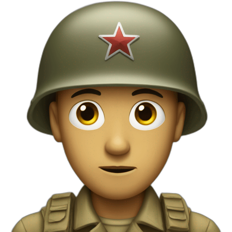 A world war two era soldier staring into the distance, clearly traumatized  emoji