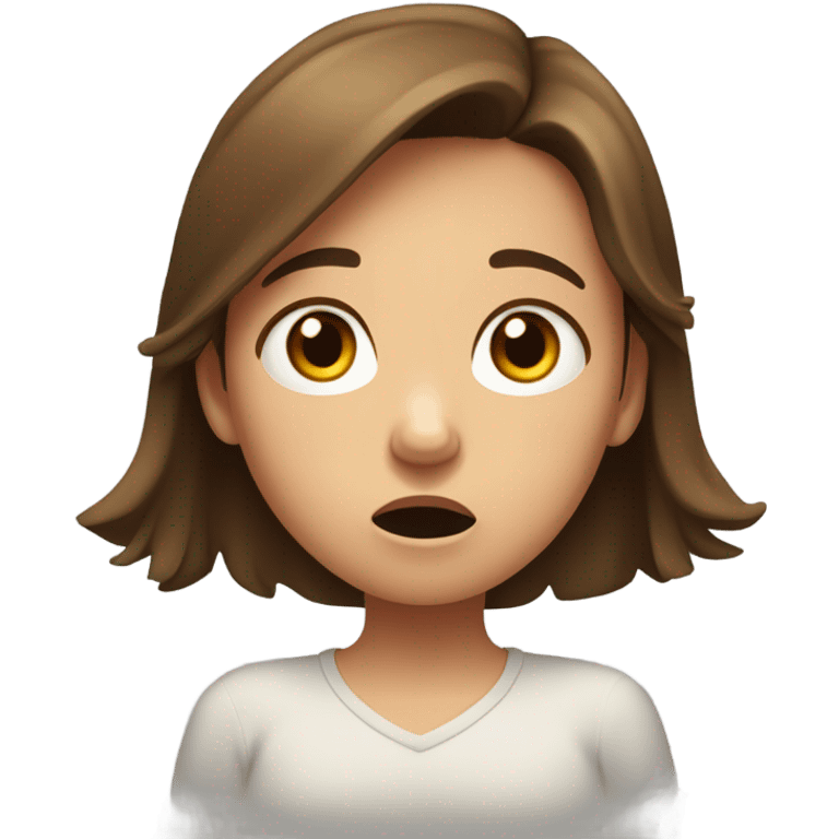 flustered brown haired girl emoji