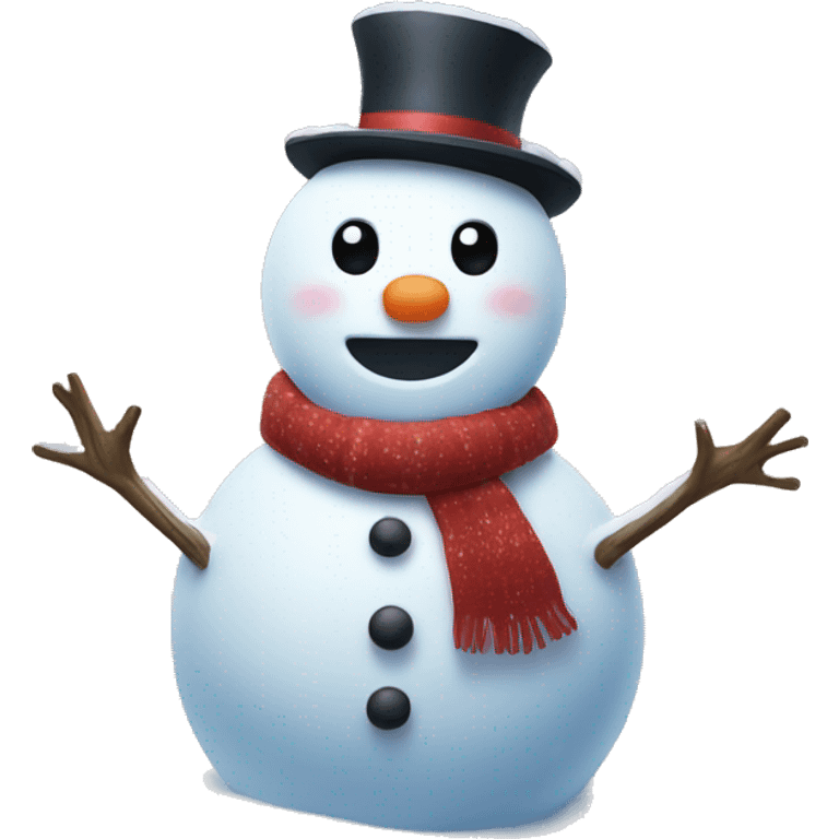 snowman with snowflakes falling emoji