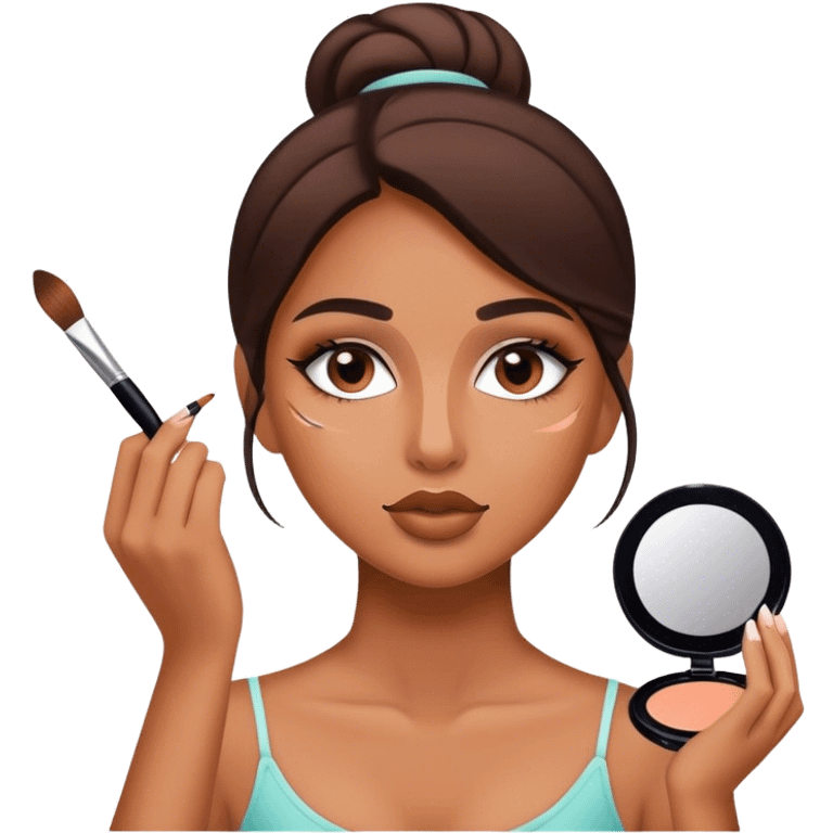 Girl doing makeup emoji