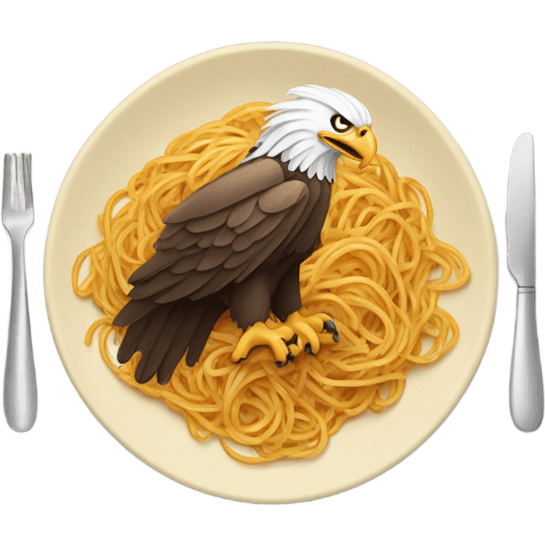 Eagle on a plate of spaghetti  emoji