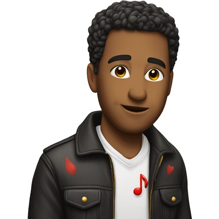 Emoji d enamorado con música  emoji