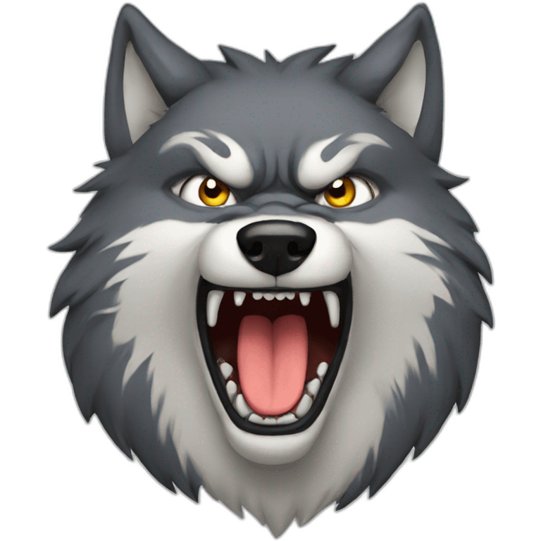 hungry wolf angry emoji