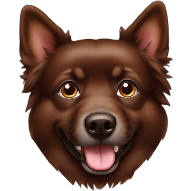 Spitz dog full face chocolate brown dog  emoji