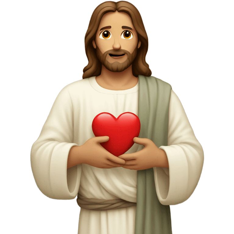 Jesus holding a heart  emoji