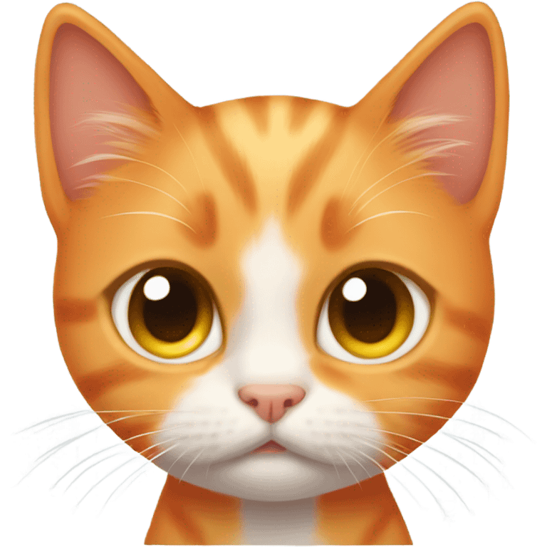 orange kitten with teary eye emoji face emoji