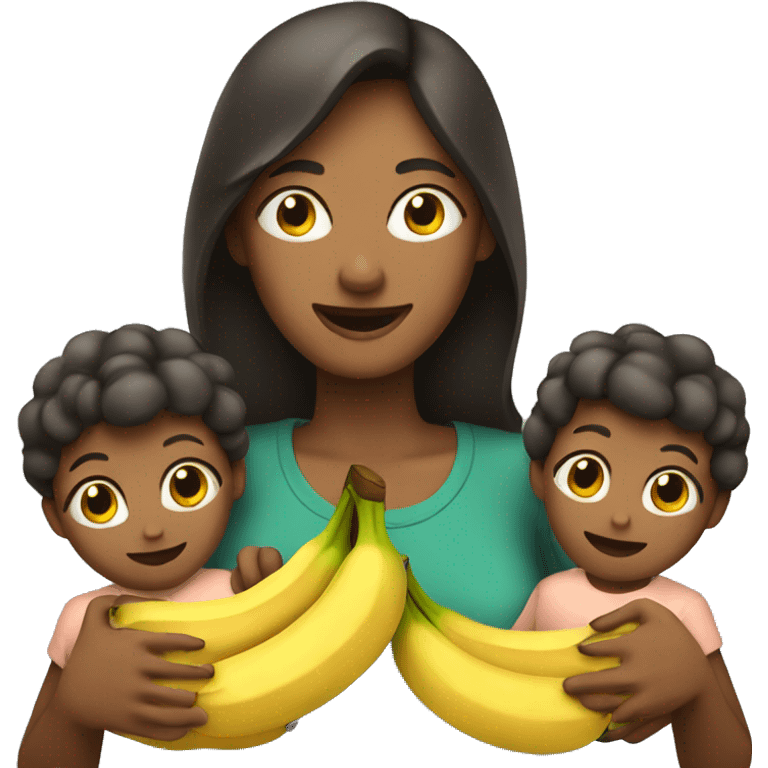 A mother with two bananas in her hands emoji