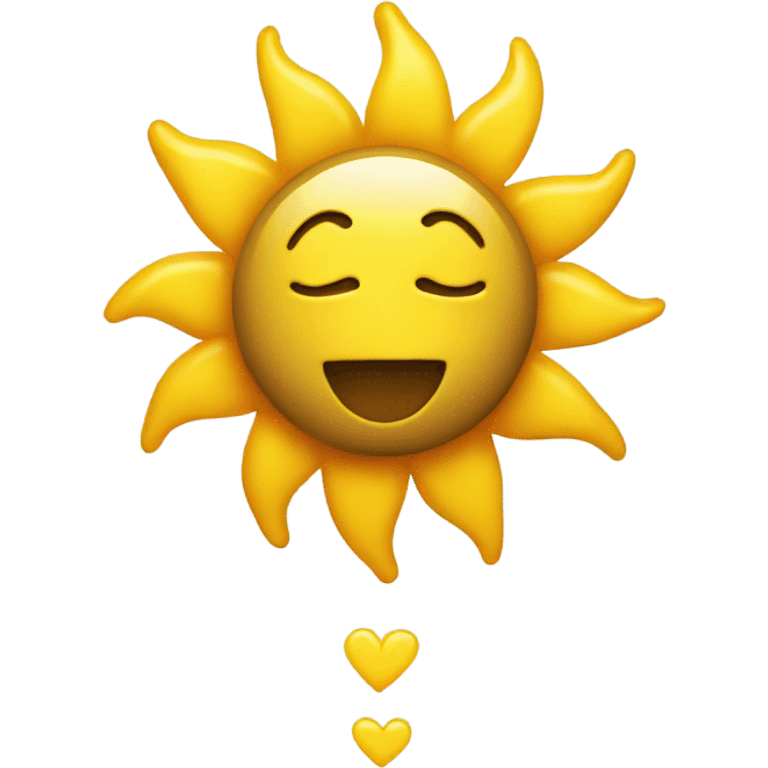 Sun, but with yellow heart  emoji