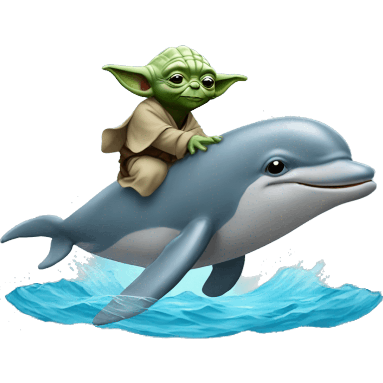 Yoda riding a dolphin  emoji