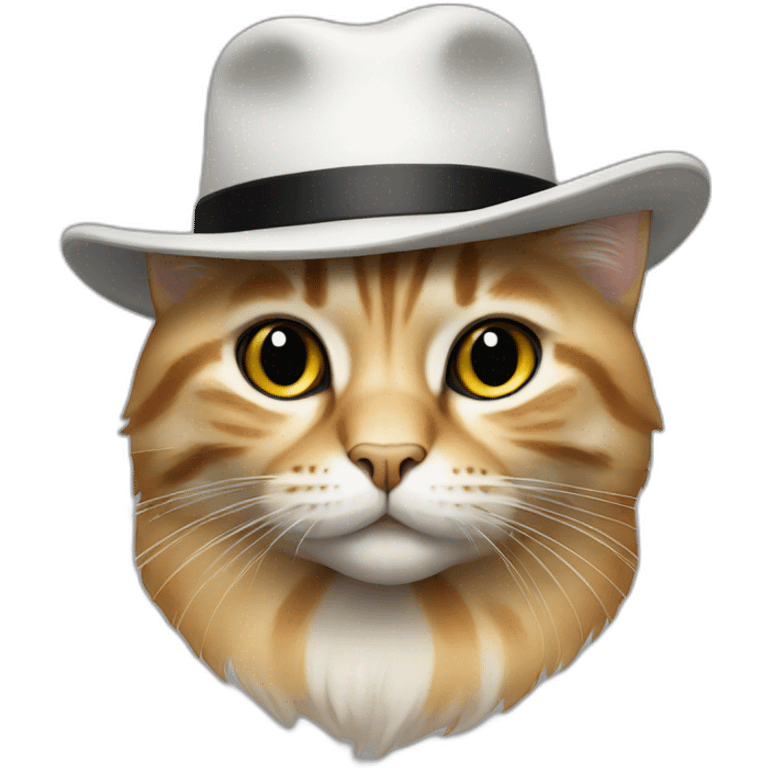 cat with white hat and black suit emoji