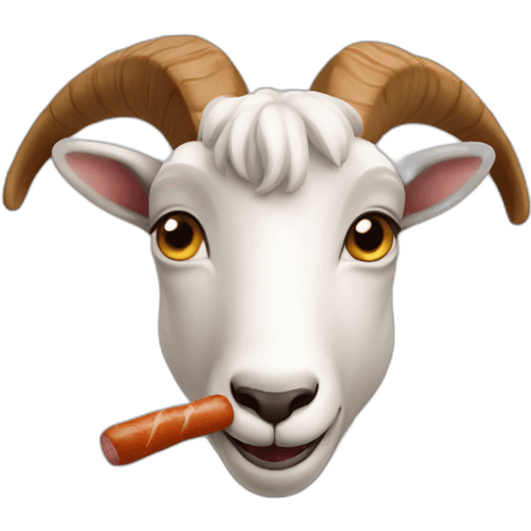 goat eating sausage emoji