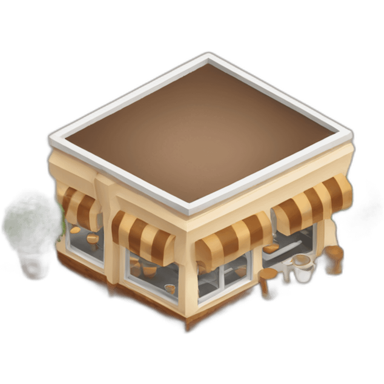 Cappuccino cafe isometric emoji