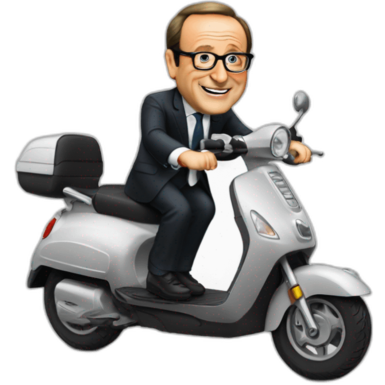 Francois Hollande sur son scooter emoji