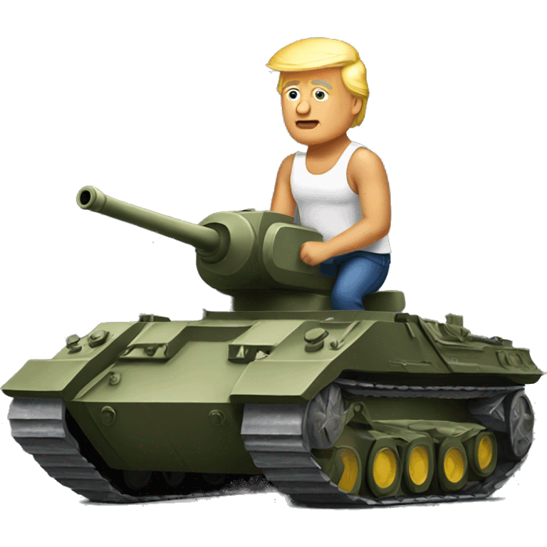 Trump riding a horsein a tank top emoji