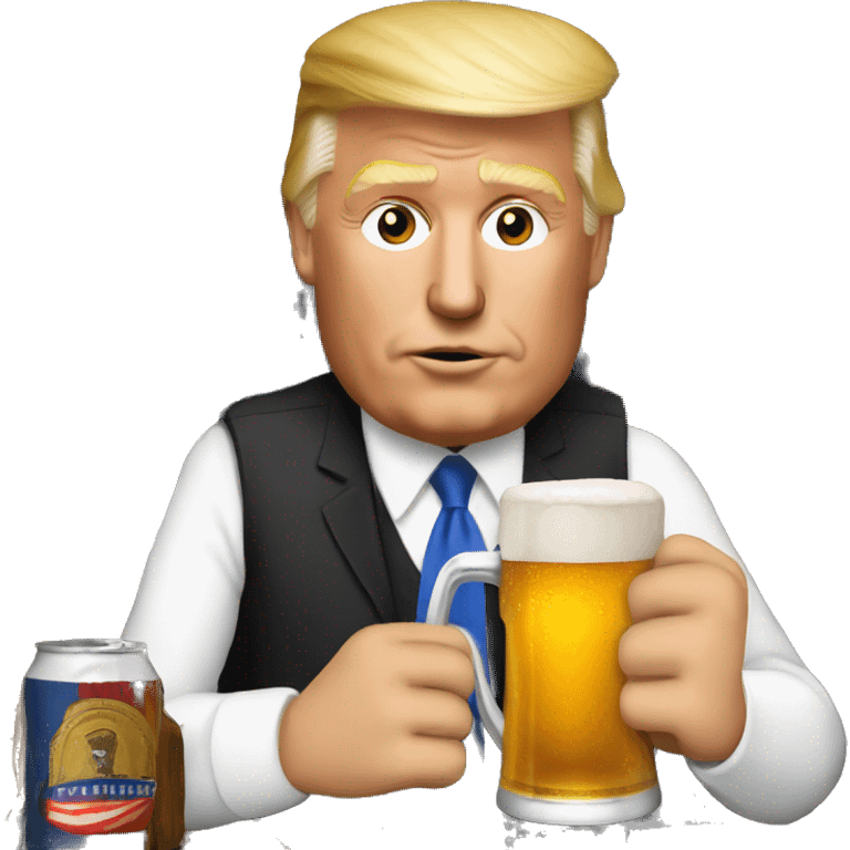 President Trump drinking a beer  emoji