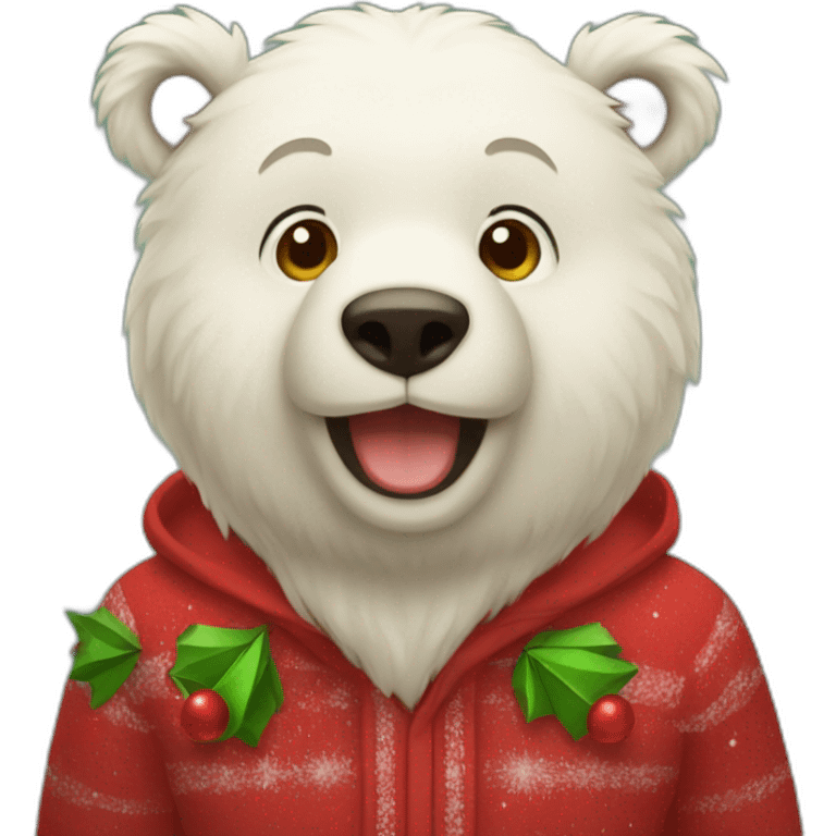 Un ours de noël emoji