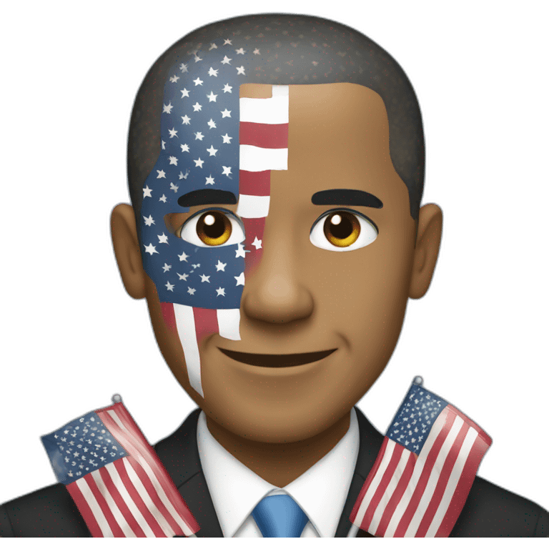 BARACK OBAMA TAKING AN American flag emoji