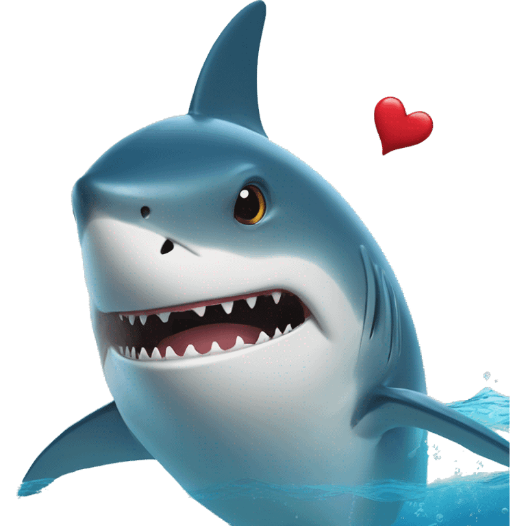 Requin avec de coeur a la place des yeux  emoji