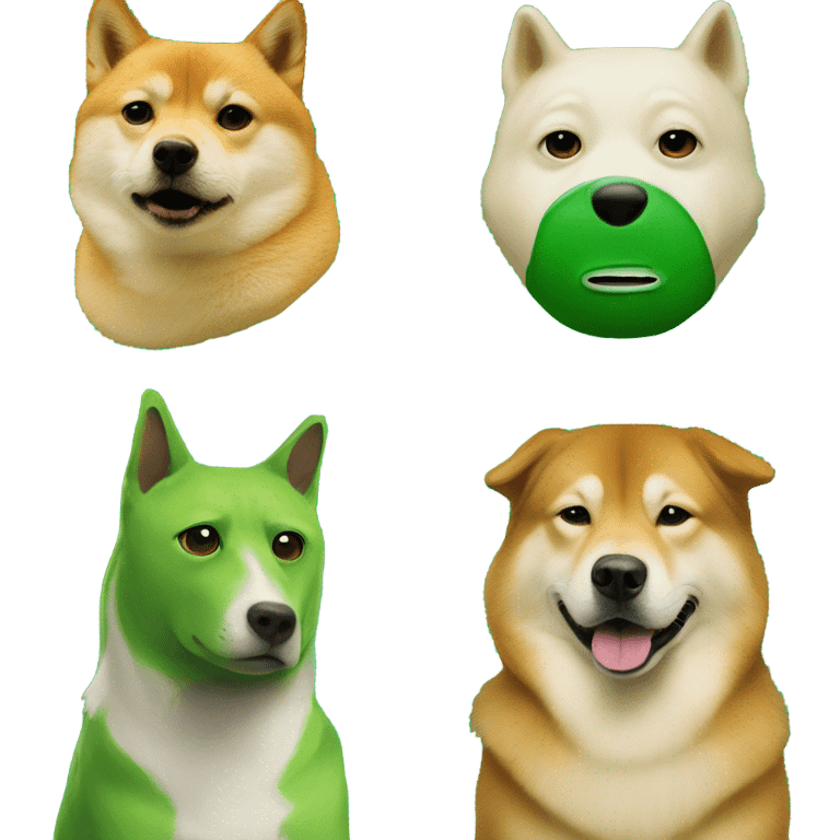 green elon mask looks like a doge and trump looks like a pepe  emoji