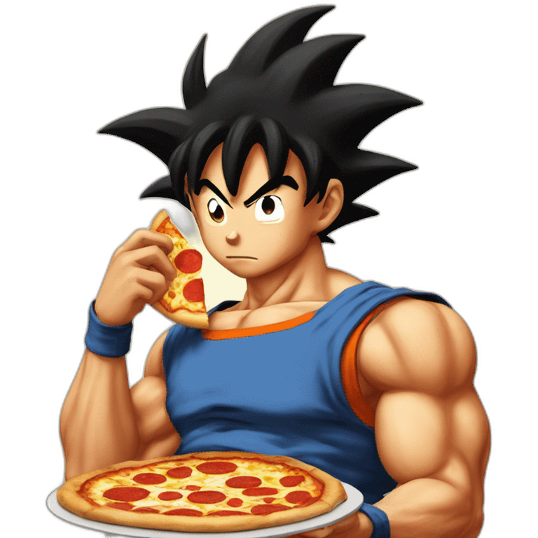 goku eating pizza emoji