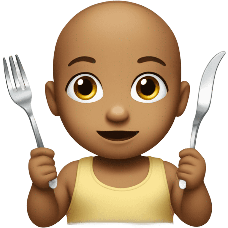 Baby with a fork emoji