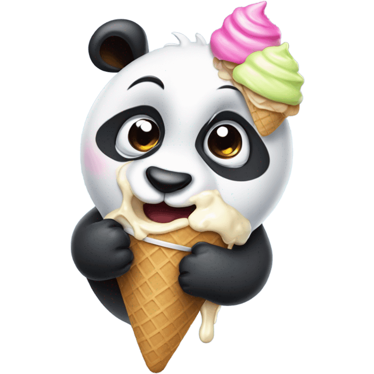 Panda eating ice cream emoji