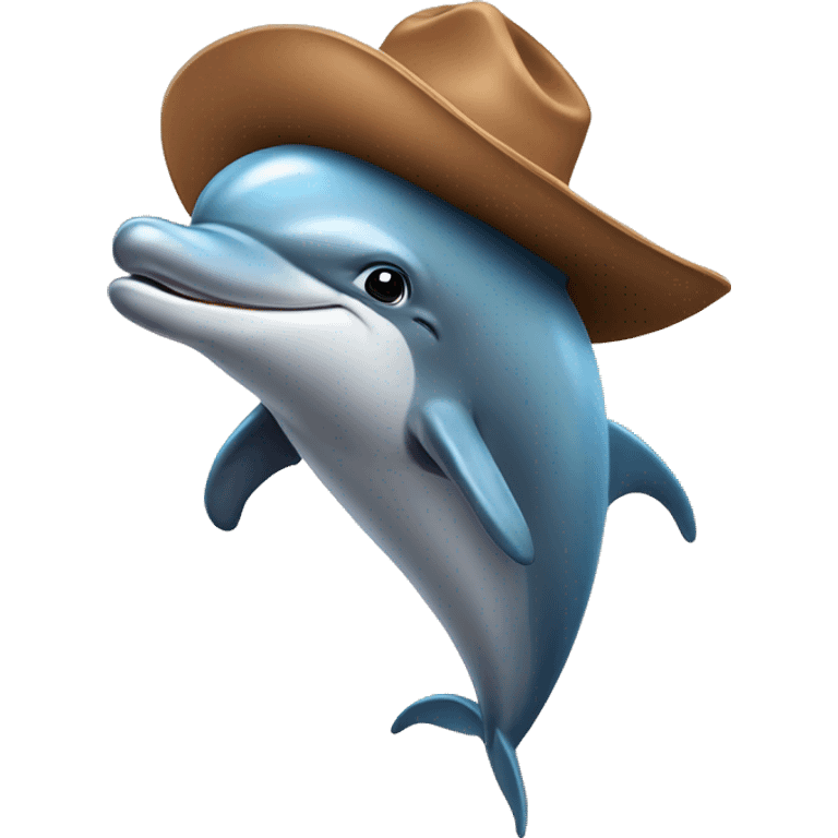 Dolphin with cowboy hat emoji