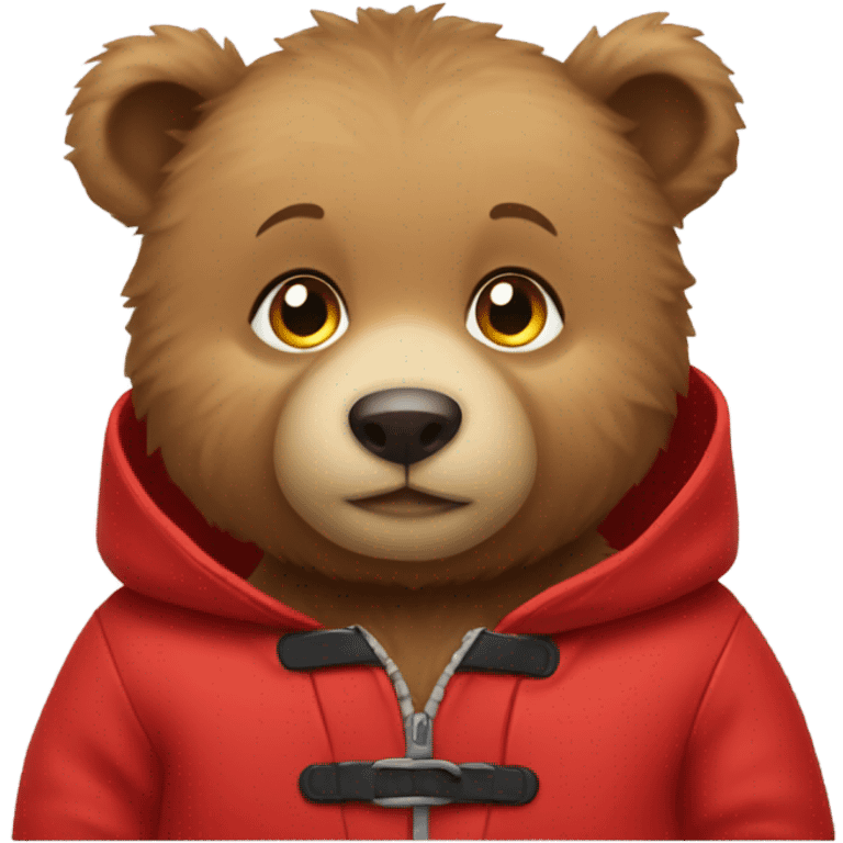 Baby bear with little red jacket emoji