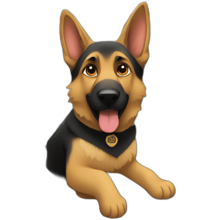 German shepherd on train emoji