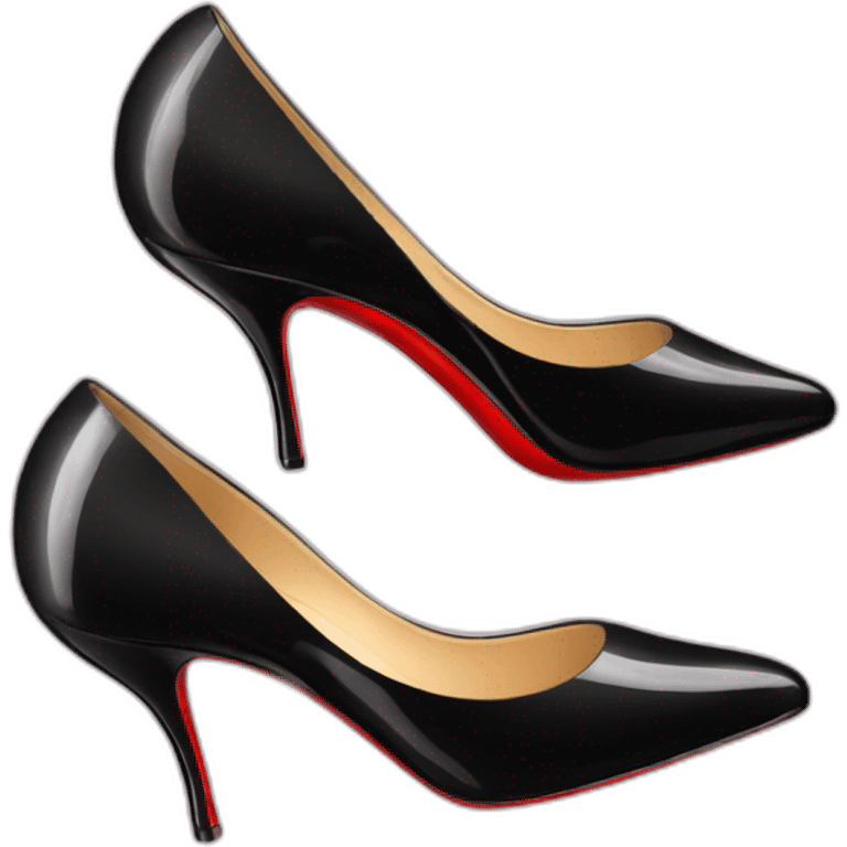 High heels black patent louboutin emoji