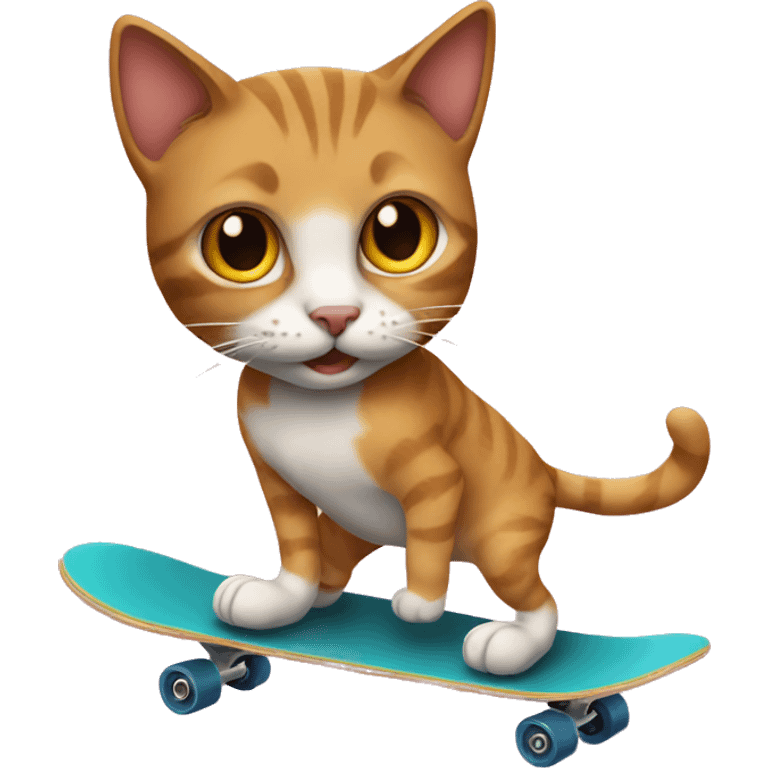 Cat riding skateboard  emoji