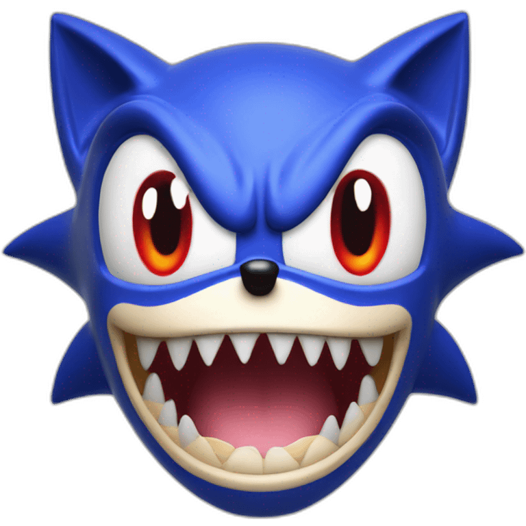 sonic with red eyes and sharp teeth emoji