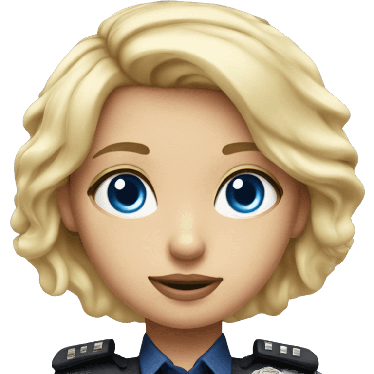 Blonde girl blue eyes hyper realistic police officer emoji